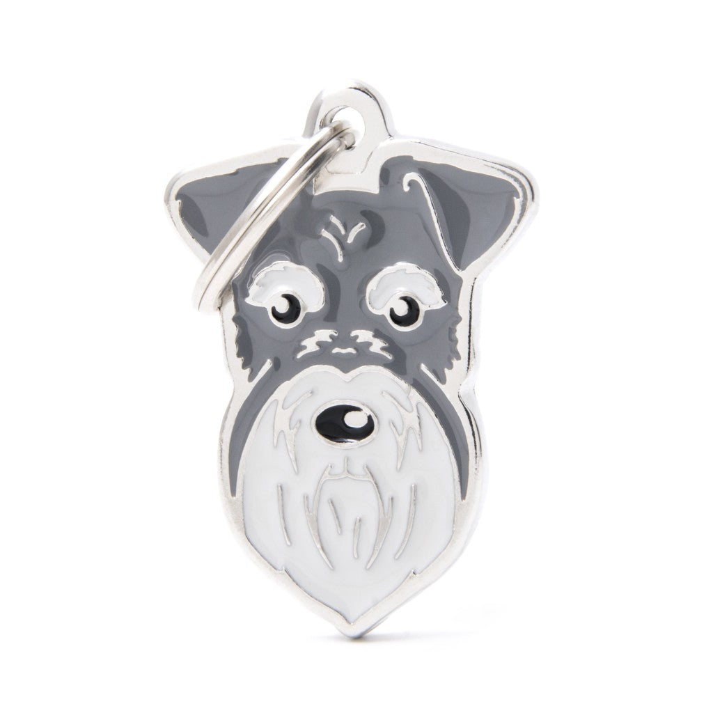 My Family - Friends Schnauzer Sel & Poivre - Médaille d'Identité pour Chiens