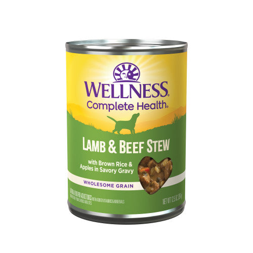 Wellness Complete Health - Ragoût Agneau et Boeuf avec Riz Brun et Pommes dans une Sauce - Nourriture Humide pour Chiens