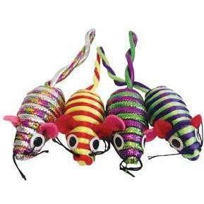 Cat Love Furry Frolics - Souris Scintillantes avec Herbe à Chat, Paquet de 4