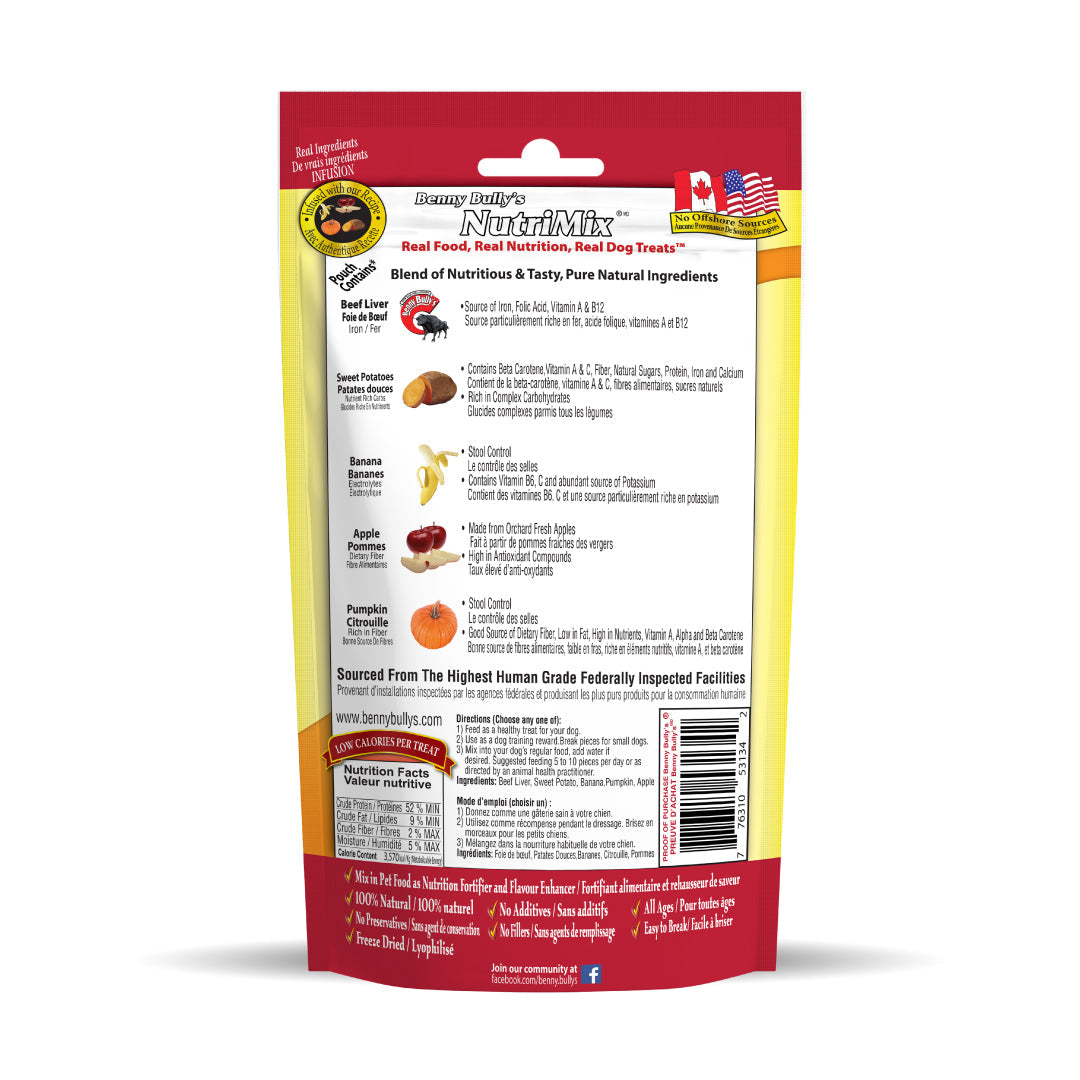 Benny Bully's Nutrimix - Foie de Boeuf - Gâteries Lyophilisées Sans Grains pour Chiens
