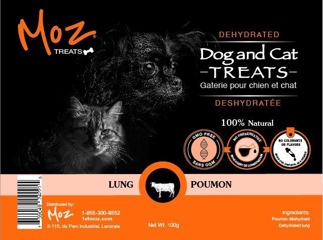 Moz - Poumons de Boeuf - Gâteries Déshydratées pour Chiens et Chats