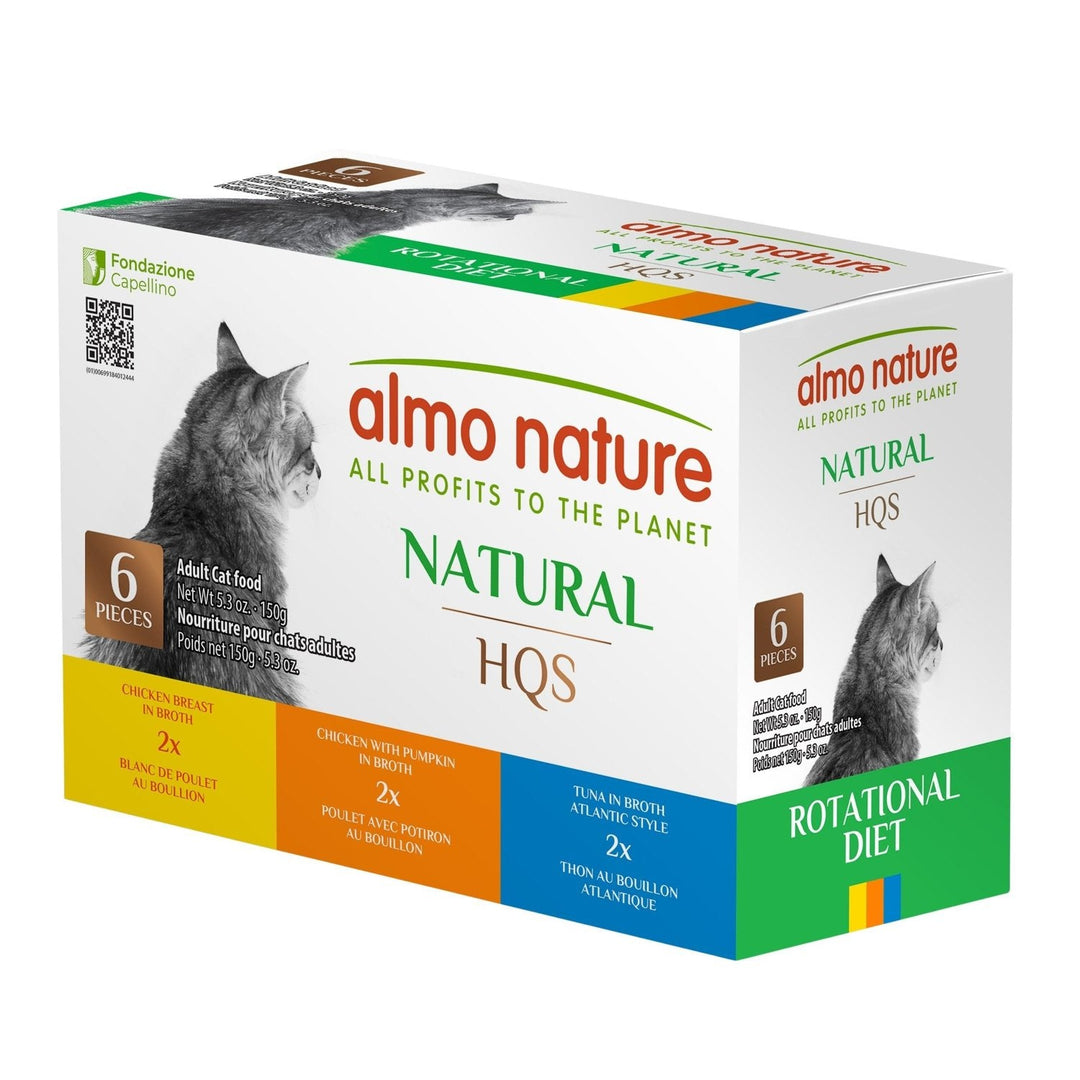 Almo Nature HQS Natural - Emballage Multiple de Poulet et Thon au Bouillon - Nourriture Humide pour Chats Adultes