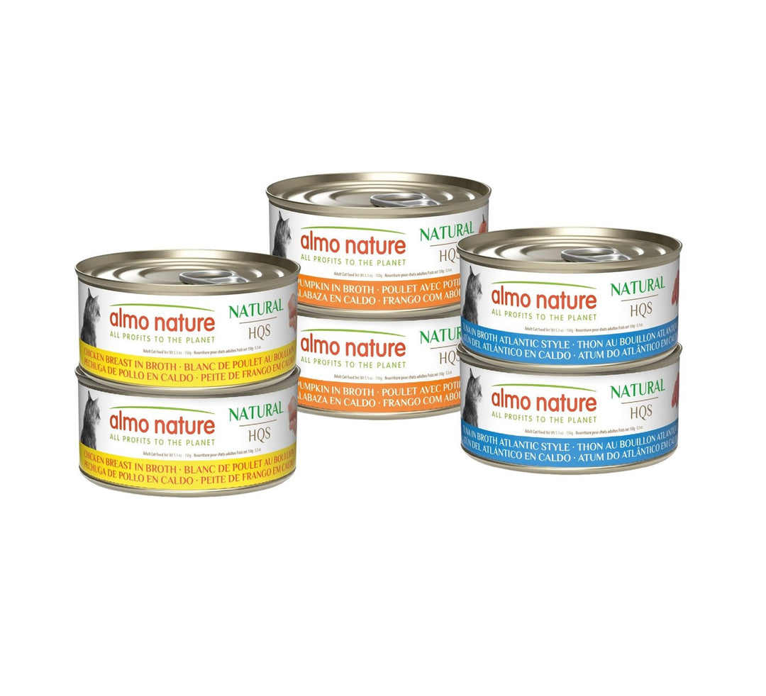 Almo Nature HQS Natural - Chat Variété de Poulet et Thon au Bouillon - Multipack de 6 x 70 g - Nourriture Humide pour Chats