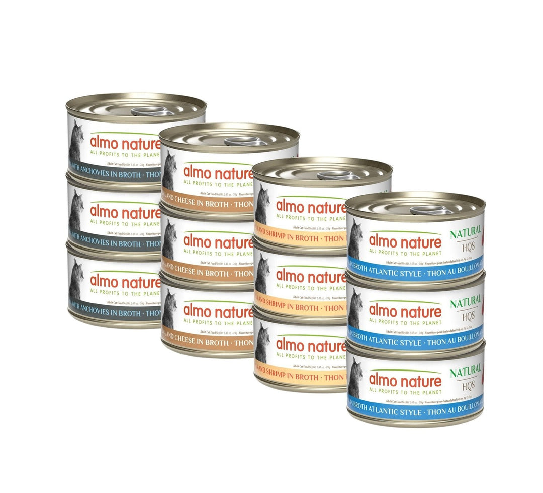 Almo Nature HQS Natural - Emballage Multiple de Thon au Bouillon - Nourriture Humide pour Chats Adultes