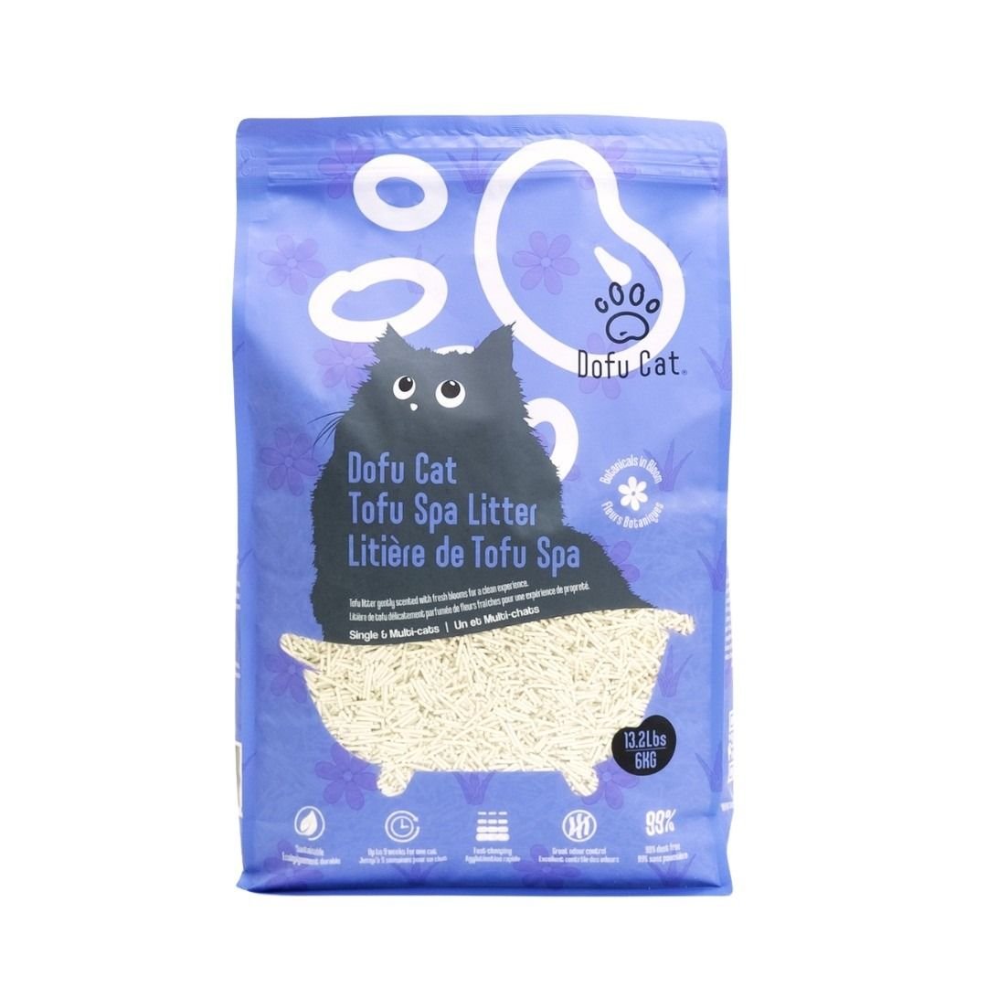 Dofu Cat - Litière Agglomérante Formule Spa, Tofu au Parfum de Fleurs Bontaniques pour Chats