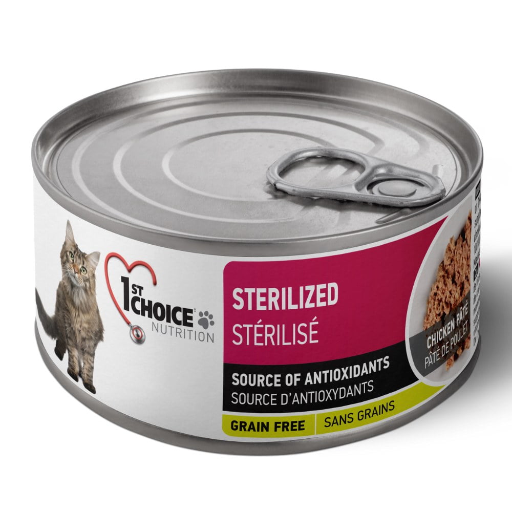 1st Choice - Chat Stérilsé Pâté de Poulet - Nourriture Humide Sans Grains pour Chats