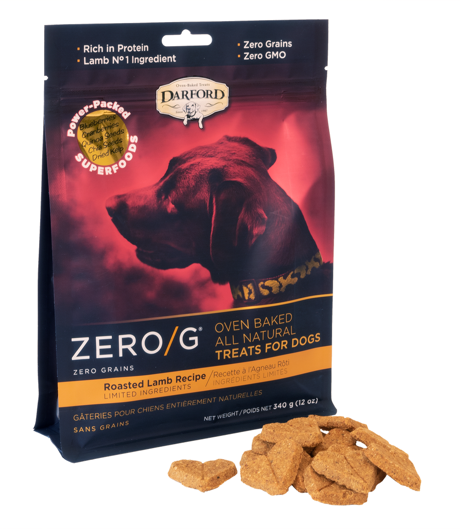 Darford Zero/G - Agneau Rôti - Biscuits à Ingrédients Limités Sans Grains Cuits au Four pour Chiens