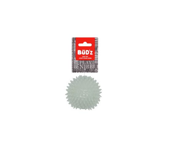 BüD'z - Jouet Balle à Pointes Phosphorescente en Caoutchouc pour Chiens, 7.5 cm