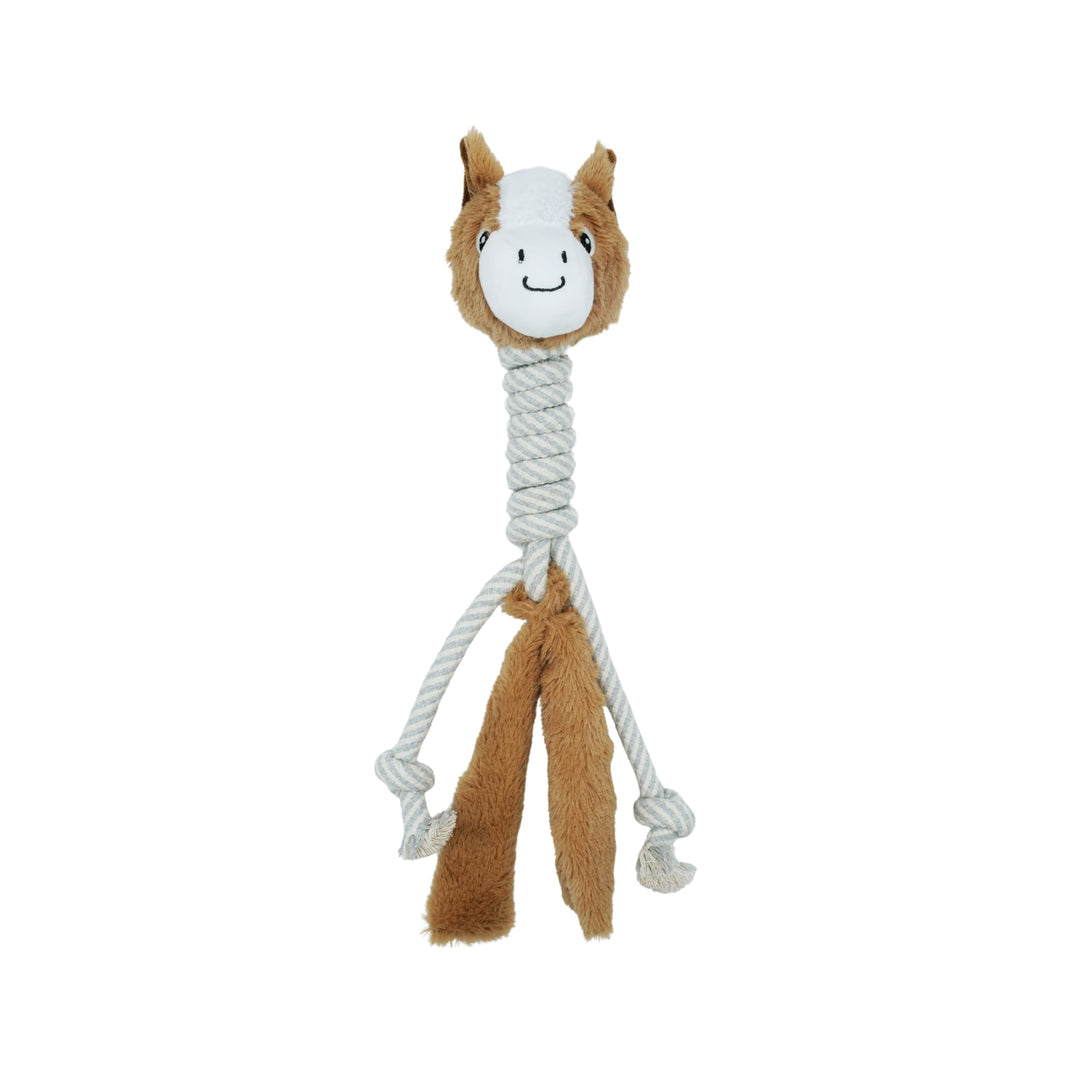 BüD'z - Jouet Cheval à Long Cou avec Corde en Peluche pour Chiens, 42 cm