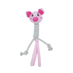 Voir l’image dans la galerie, BüD'z - Jouet Cochon à Long Cou avec Corde en Peluche pour Chiens, 45 cm