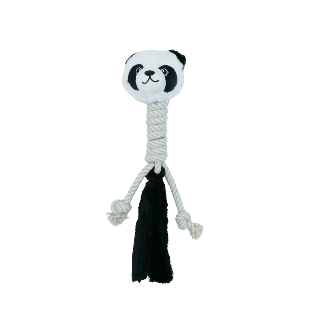 BüD'z - Jouet Panda à Long Cou avec Corde en Peluche pour Chiens, 45 cm