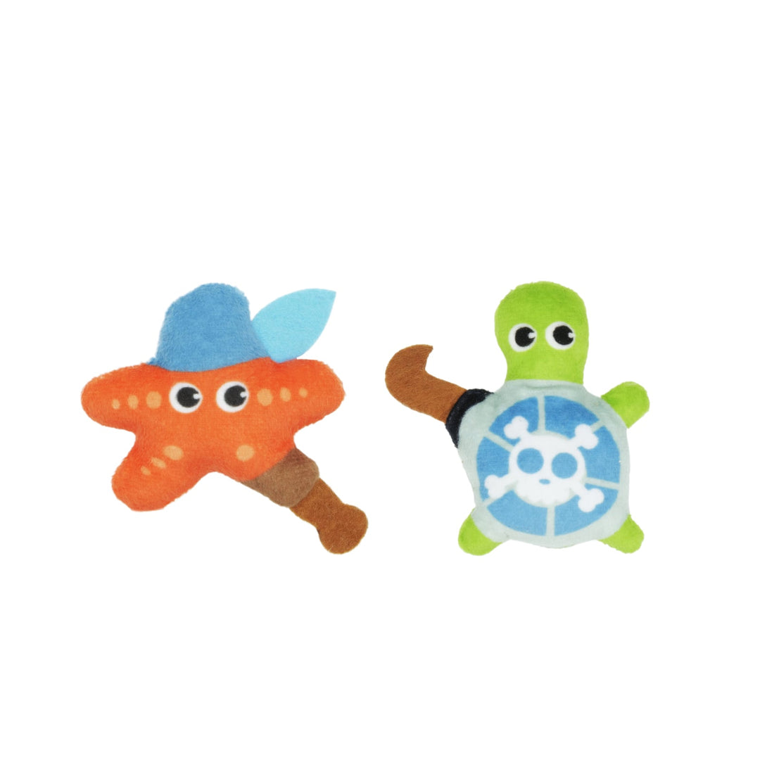 BüD'z - Jouet Duo Pirate Étoilé et Tortue avec Herbe à Chat, 8 cm