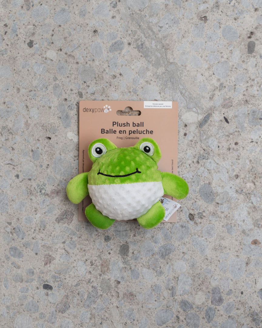Dexypaws - Grenouille en Peluche avec Couineur et Balle Intégrée - Jouet pour Chiens