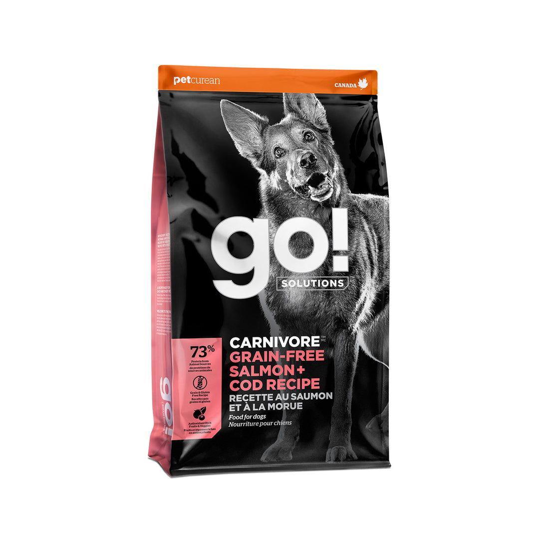 Petcurean Go! Solutions Carnivore - Saumon et Morue - Nourriture Sèche Sans Grains pour Chiens