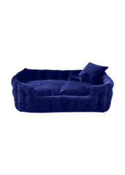 GOO-EEZ Lit Rectangulaire Velours Bleu Royal