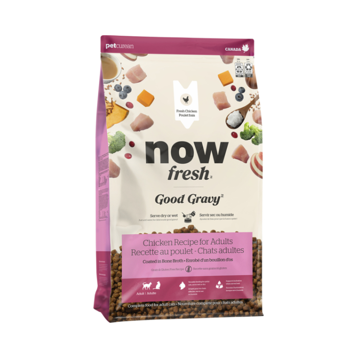 Petcurean Now Fresh Good Gravy - Poulet - Nourriture Sèche Sans Grains pour Chats Adultes