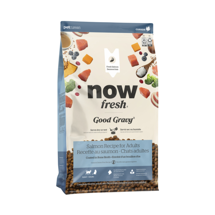 Petcurean Now Fresh Good Gravy - Saumon - Nourriture Sèche Sans Grains pour Chats Adultes