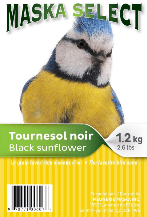 MASKA SELECT Nourriture Tournesol Noir 1.2kg pour Oiseaux Sauvages