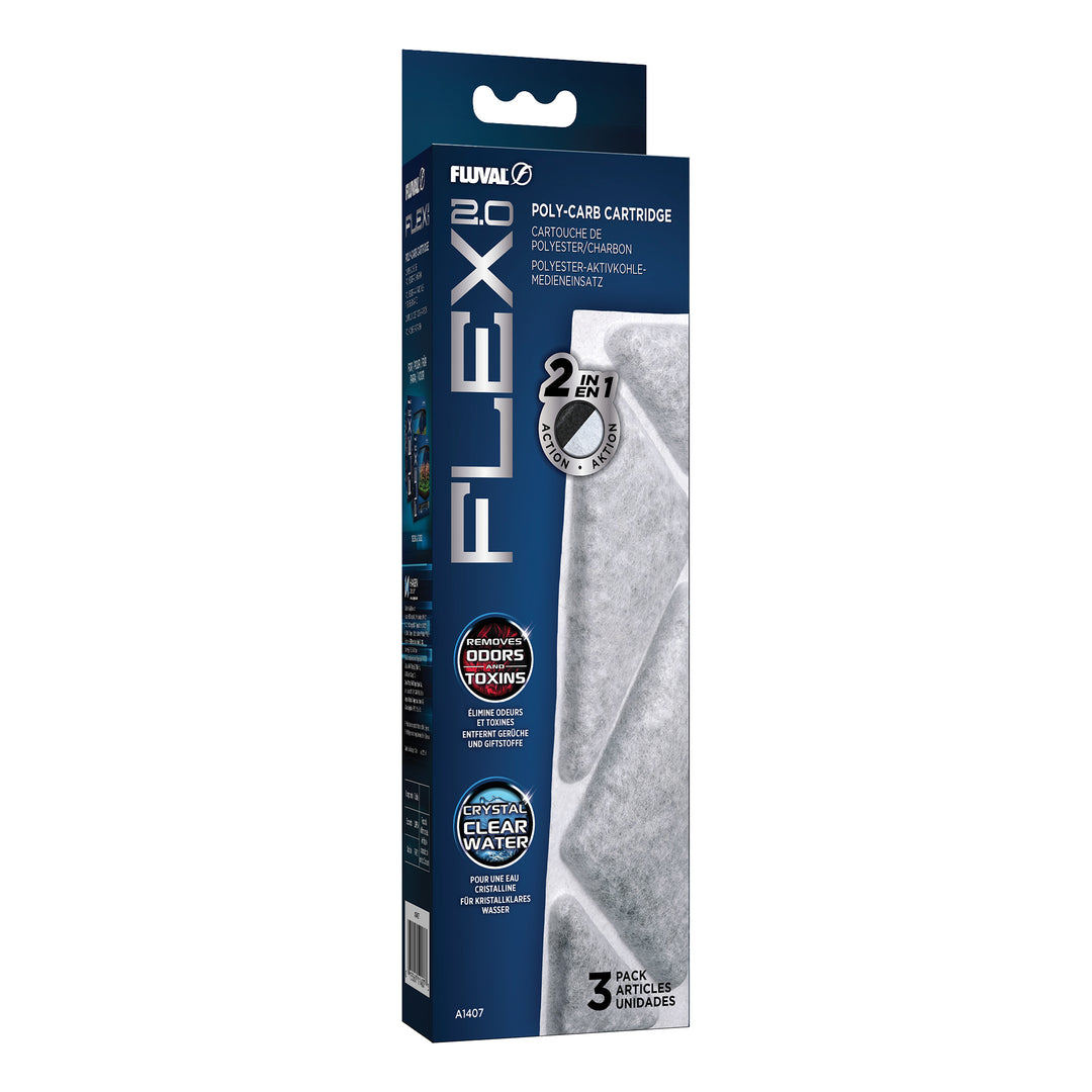 Fluval Flex 2.0 - Cartouches Polyester/Charbon - Cartouche Filtrante pour Aquariums