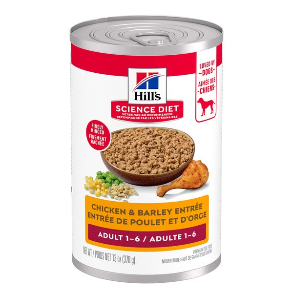 Hill's Science Diet - Entrée de Poulet et Orge - Nourriture Humide pour Chiens Adultes 1-6 Ans