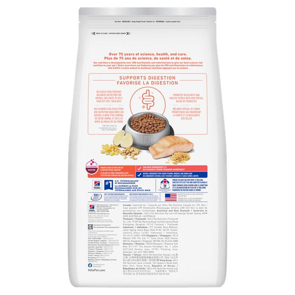 Hill's Science Diet - Digestion Parfaite (Perfect Digestion), Saumon et Riz Brun - Nourriture Sèche pour Chats Adultes 1-6 Ans