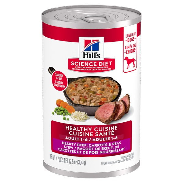 Hill's Science Diet Healthy Cuisine - Chien Adulte Ragoût de Boeuf Braisé, Carottes et Pois - Nourriture Humide pour Chiens