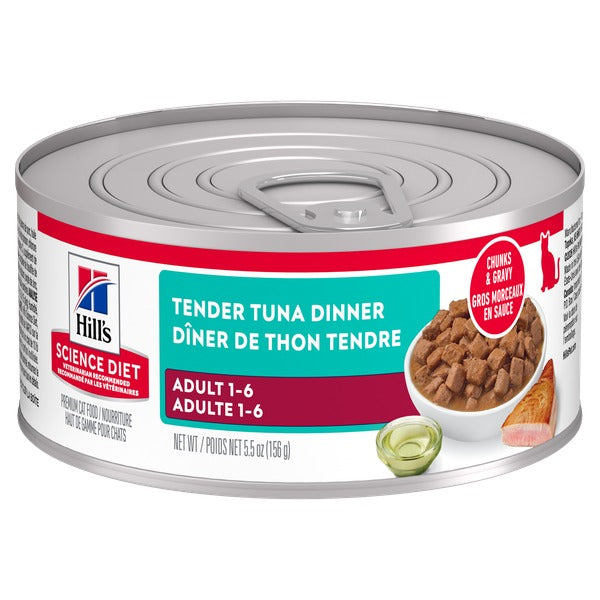 Hill's Science Diet - Dîner de Thon Tendre en Sauce - Nourriture Humide pour Chats Adultes 1-6 Ans