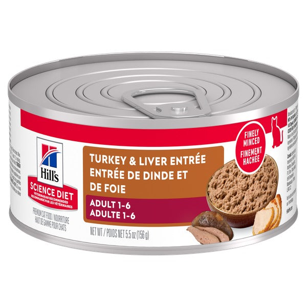 Hill's Science Diet - Chat Adulte Pâté de Dinde et Foie - Nourriture Humide pour Chats