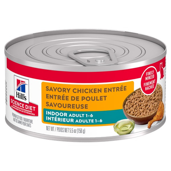 Hill's Science Diet - Chat d'Intérieur Adulte Pâté de Poulet - Nourriture Humide pour Chats