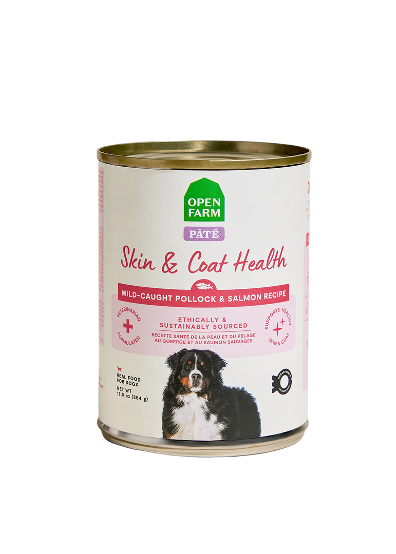 Open Farm - Santé Peau et Pelage - Pâté de Saumon Sauvage et Avoine - Nourriture Humide pour Chiens