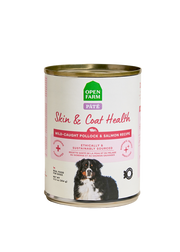 Open Farm - Santé Peau et Pelage, Pâté Saumon Sauvage et Avoine - Nourriture Humide pour Chiens