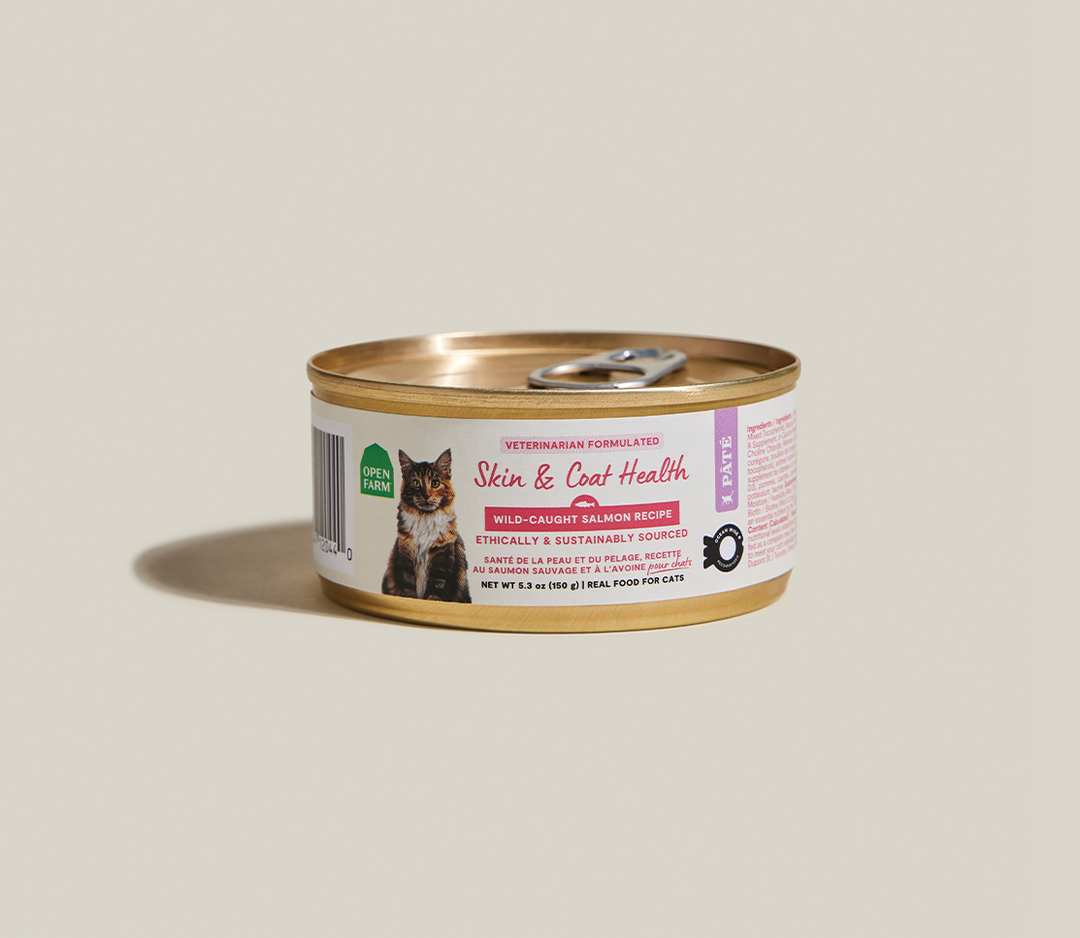 Open Farm Functional - Santé Peau et Pelage - Pâté de Saumon Sauvage et Avoine - Nourriture Sèche pour Chats