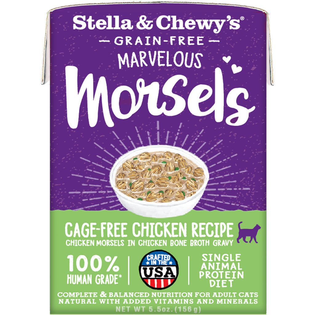 Stella & Chewy's Marvelous Morsels - Bouchées de Poulet en Sauce au Bouillon d’Os de Poulet - Nourriture Humide Sans Grains pour Chats en Tetra Pak