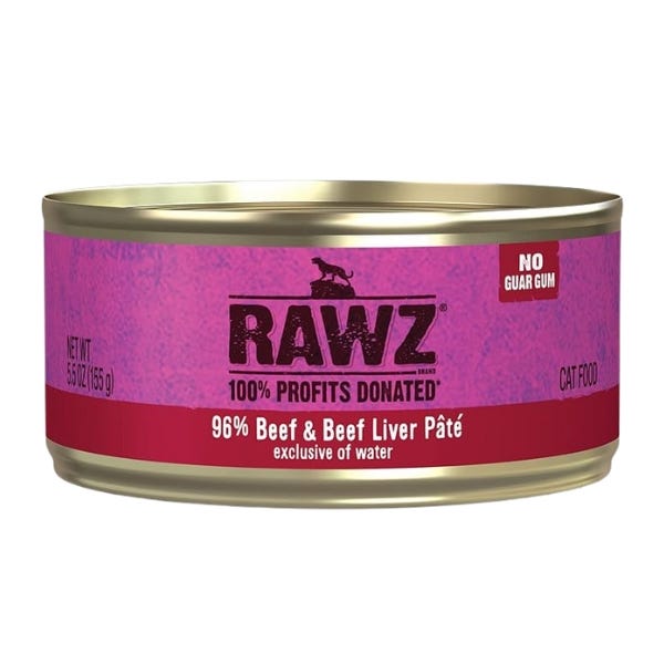 Rawz - Pâté 96% Boeuf et Foie de Boeuf - Nourriture Humide pour Chats
