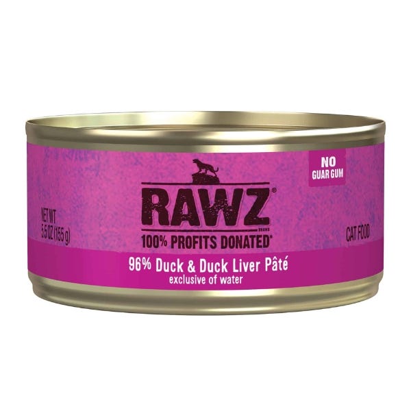 Rawz - Pâté 96% Canard et Foie de Canard - Nourriture Humide pour Chats