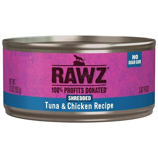 Rawz - Thon et Poulet Effilochés - Nourriture Humide Sans Grains pour Chats