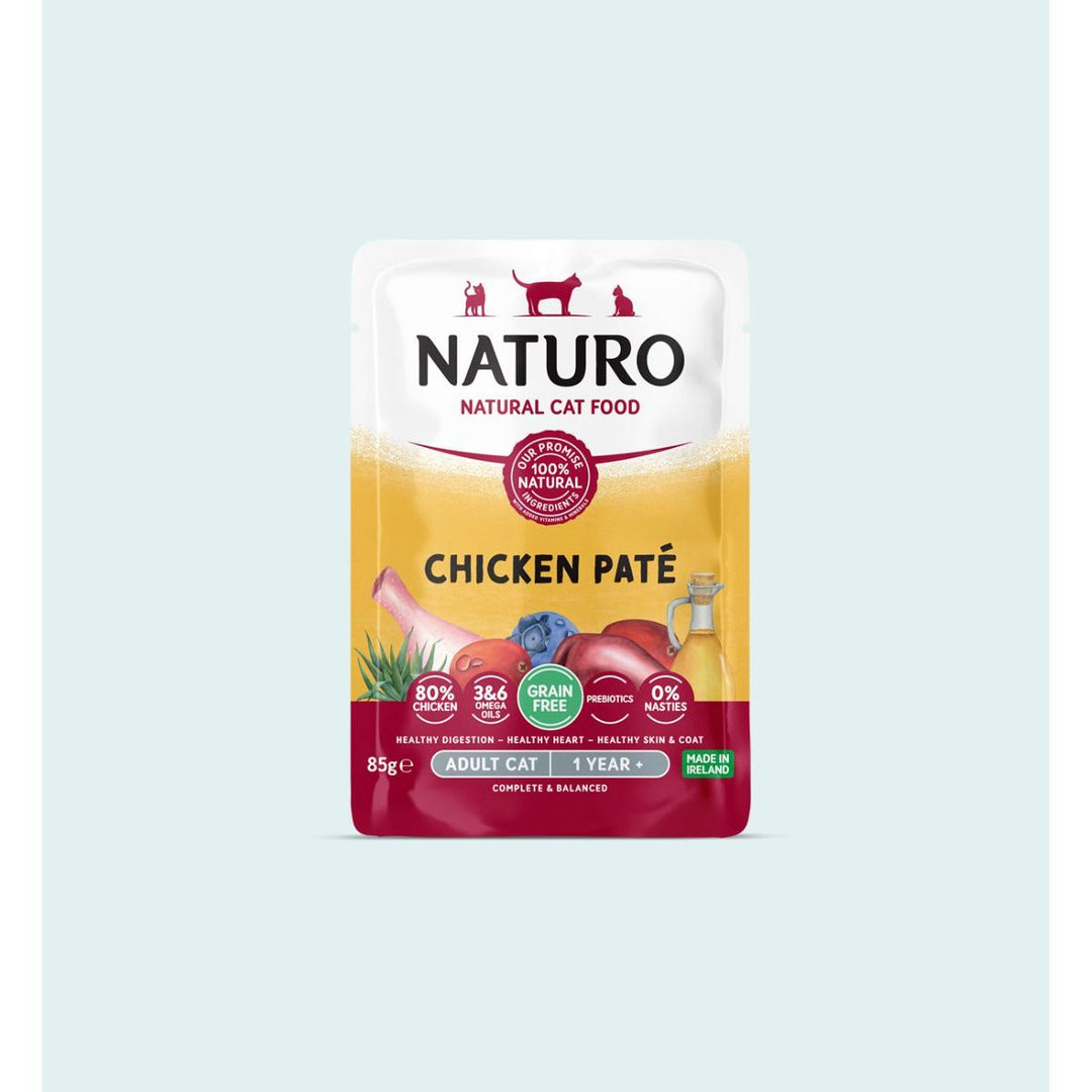 Naturo - Pâté de Poulet - Nourriture Humide Sans Grains en Pâté pour Chats en Sachet