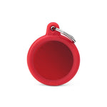 Voir l’image dans la galerie, My Family - Hushtag Cercle Aluminium Rouge/Caoutchouc Rouge - Médaille d'Identité pour Chiens