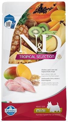Farmina N&D Tropical Selection - Poulet, Épeautre, Avoine et Fruits Tropicaux - Nourriture Sèche pour Chiens de Petites Races