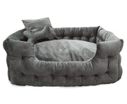 GOO-EEZ Lit Rectangulaire Velours Gris Anthracite