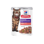 Voir l’image dans la galerie, Hill's Science Diet - Chat Adulte Estomac et Peau Sensible Saumon et Thon - Garniture ou Nourriture Humide pour Chats en Sachet