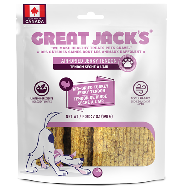 Great Jack's - Jerky Tendon Dinde - Gâteries Séchées à l'Air pour Chiens