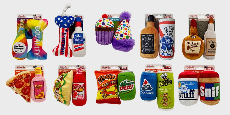 Lulubelles Tiny Tuffs - Let's Taco' Bout It - Jouet en Peluche avec Couineur pour Chiens