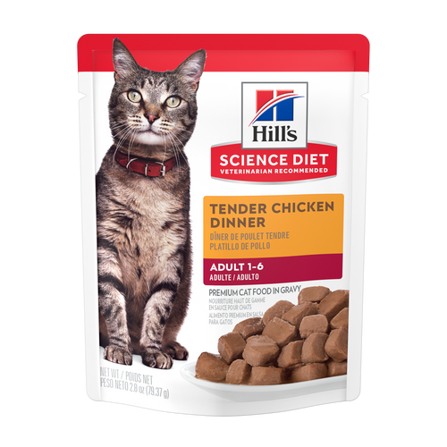 Hill's Science Diet - Chat Adulte Poulet Tendre en Sauce - Nourriture Humide pour Chats en Sachet