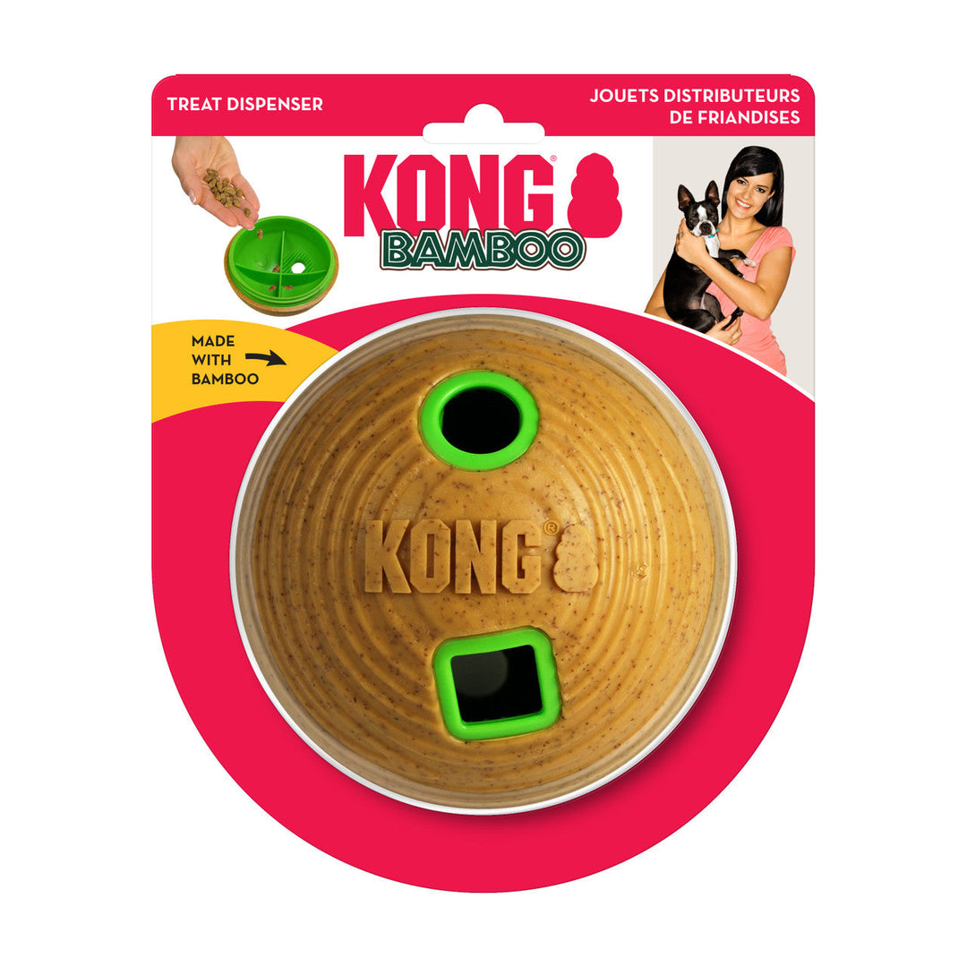 Kong Balle en Bambou - Jouet et Distributeur de Friandises pour Chiens
