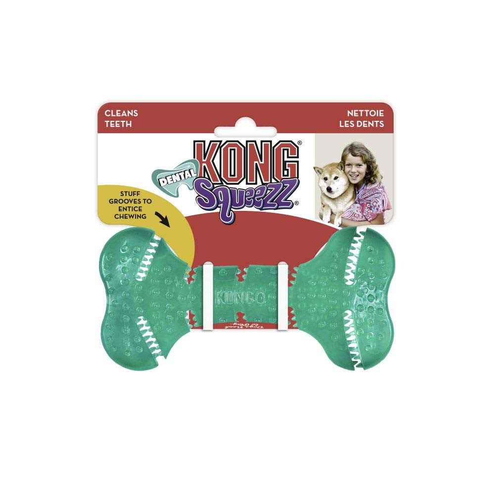 Kong Squeezz - Os Dentaire - Jouet à Mâcher et Rapporter pour Chiens