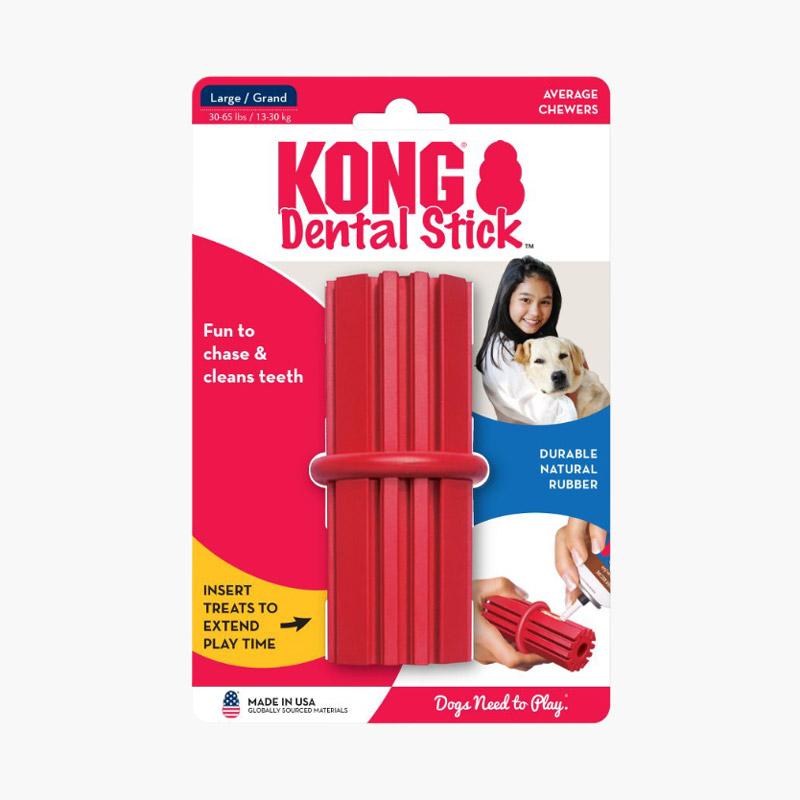 Kong Dental Stick - Jouet à Mâcher en Caoutchouc Rembourrable pour Chiens