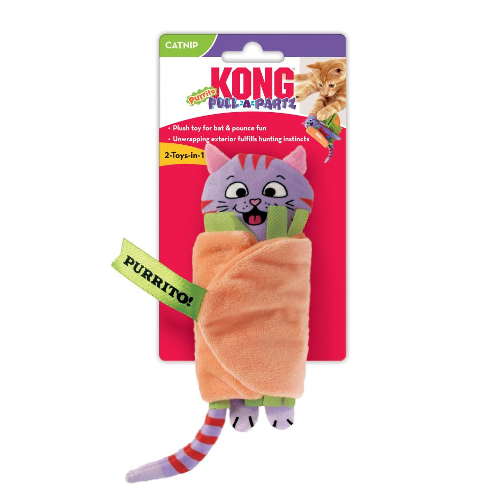 Kong - Pull-A-Partz Purrito - Jouet avec Herbe à Chat