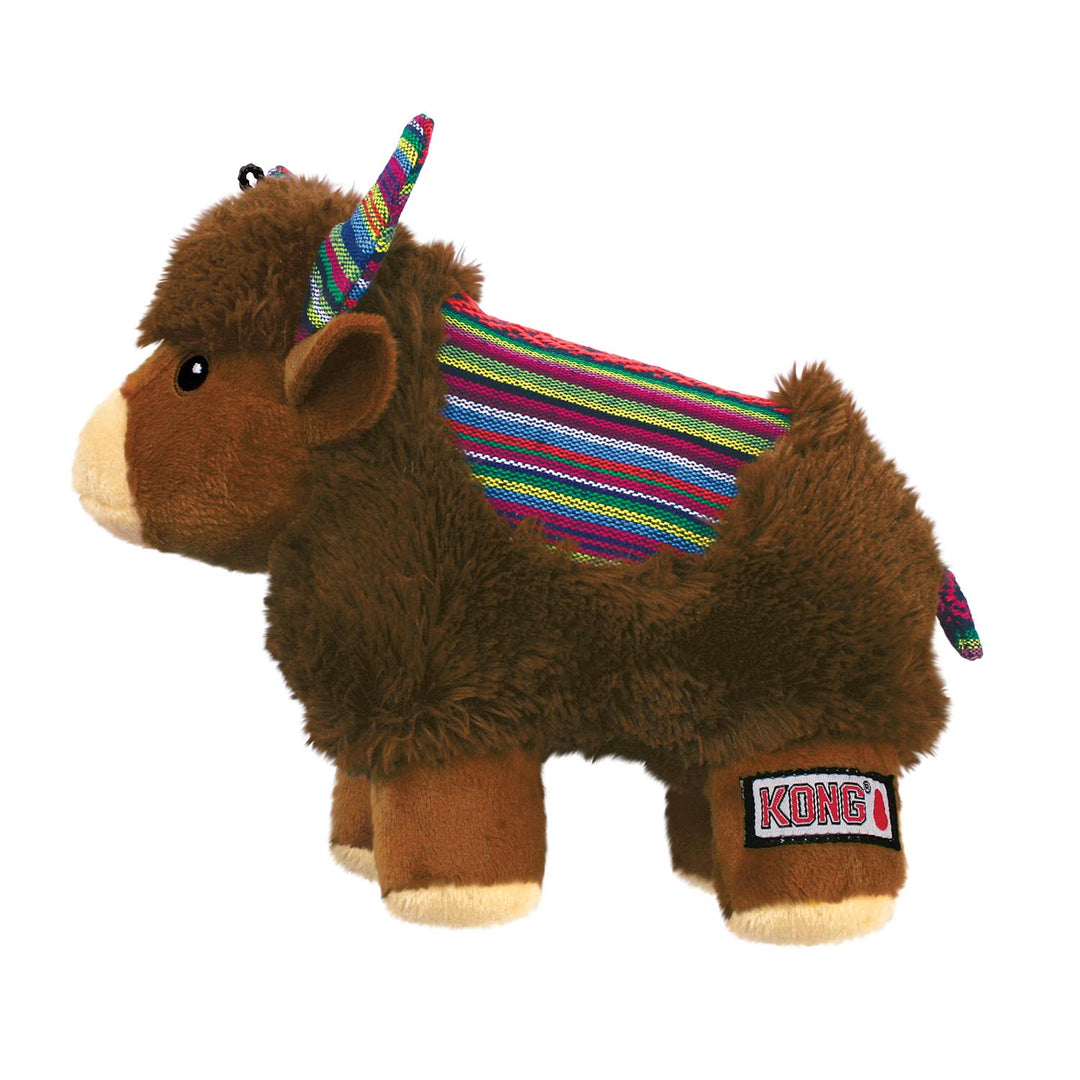 Kong - Sherps Yak - Jouet en Peluche avec Couineur pour Chiens