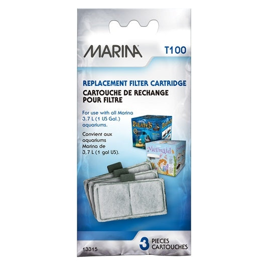 Marina - Cartouches de Rechange T100 Intégrées au Couvercle - Média Filtrant pour Aquariums